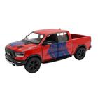 Miniatura Dodge RAM 1500 2019 Rebel Kinsmart 1/46 Metal e Fricção Vermelha detalhes Azul