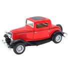 Miniatura Ford 3 Window Coupe 1932 Kinsmart 1/34 Metal e Fricção Vermelho,