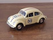 Miniatura Fusca 1963 Herbie Die Cast 1/32 Metal e Fricção Bege