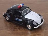 Miniatura Fusca Police 155 Metal e Fricção Die Cast 1:32 Preto