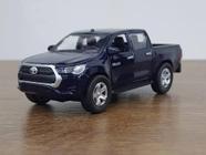 Miniatura Hilux 2021 Alloy Car 1:42 Metal e Fricção Azul