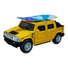 Miniatura Hummer H2 Picape Surf Amarelo Metal 1:40