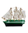 Miniatura Ímã Barco Navio Veleiro Casco Verde 8x1,5x9,5cm