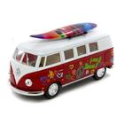 Miniatura Kombi 1962 Kinsmart 1/32 Prancha Metal e Fricção Love Branca/Vermelho