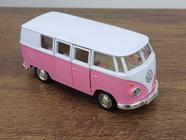 Miniatura Kombi 1962 RMZ 1/32 Metal e Fricção Branco/Rosa