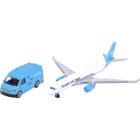 Miniatura Majorette Logistic Maersk Volkswagen Crafter + Aviao Air Cargo 1/64