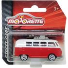 Miniatura Majorette Street Cars Kombi c/ Prancha de Surf 1/64 Metal Vermelha e Branca