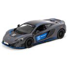 Miniatura Mclaren 675 LT Kinsmart 1/36 Metal e Fricção Cinza