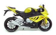 Miniatura Moto BMW S1000RR Amarela Welly 1/18