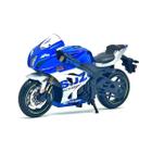 Miniatura Moto Suzuki Gsx R750 1/18 Branco E Azul Bburago 51008