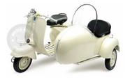 Miniatura Moto Vespa Com Sidecar Branca 1/6