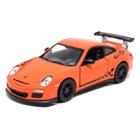 Miniatura Porsche 911 GT3 RS 2010 Kinsmart 1/36 Metal e Fricção Laranja