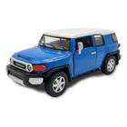 Miniatura Toyota FJ Cruiser Kinsmart 1/36 Metal e Fricção Azul teto Branco