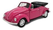 Miniatura Volkswagen Fusca 1967 Conversível Rosa Metal 1:32 - Welly