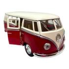 Miniatura VW Kombi antiga 1962 escala 1/32 metal c/ fricção - kinsmart