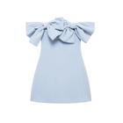 Minivestido Sem Alças Para Mulheres, Ombro De Fora, Arcos, Pescoço Reto, Zíper Traseiro, Moda Sexy