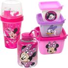 Minnie kit Porta Lanche Infantil Escola Passeio 5 Itens