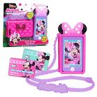 Minnie Mouse Disney Junior Bate-papo comigo celular, luzes e sons realistas, inclui alça para usar como uma bolsa