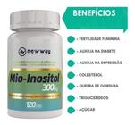 Mio Inositol + Cromo + Zinco e Vitaminas B1 B6 D3 K2 120 Cápsulas