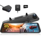 Mirror Dash Cam WOLFBOX G850 12 4K com Wi-Fi e controle de voz