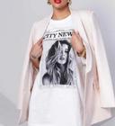 MM BOUTIQUE Camiseta Tee Feminina Max Blusa Oversized t shirt longa Moda Blogueira fashionista