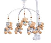 Móbile para berço musical e giratório Urso Xadrez - Sleepbaby Móbiles