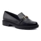 Mocassim Beira Rio Loafer Conforto Tratorado Feminino Preto