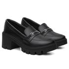 Mocassim Casual Feminino Detalhe Metal Moda Elegante Calce Fácil Confortável Sola Tratorada