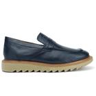 Mocassim Casual Italiano Em Couro Masculino Liso Moderno Leve 181 FG