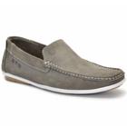 Mocassim Drive Couro Nobuck Liso Masculino Solado Emborrachado Antiderrapante Clássico Conforto Leve