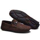 Mocassim Drive Couro Nobuck Masculino Costurado À Mão Pontilhado Casual Macio Confortável