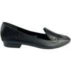 Mocassim em Couro Preto Feminino - ULLY