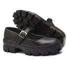 Mocassim Feminino Oxford Preto Da Moda Metal Preto Couro Legítimo Calce Fácil