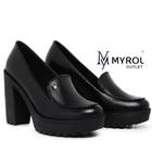 Mocassim Feminino Oxford Salto Alto Com Metal Myrol Oulet