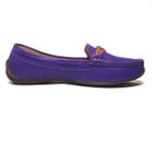 Mocassim Feminino Salto Baixo Básico Blogueira Helena Roxo