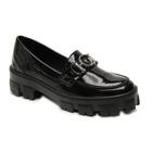 Mocassim Feminino Sola Tratorada Com Detalhe Em Fivela Preto