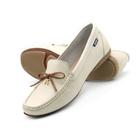 Mocassim Feminino Soleil em Couro Alfa Off White - 45002AO