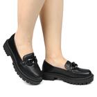 Mocassim Feminino Tratorado Confortavel com Corrente Leve Oxford