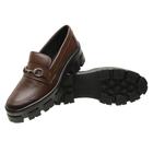 Mocassim Feminino Tratorado Loafer Oxford Detalhe Metal