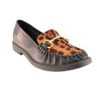 Mocassim Giulia Domna em Couro Animal Print