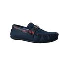 Mocassim Infantil Masculino Tipo Dock-Sider Lona Jeans Escura Sola Borracha