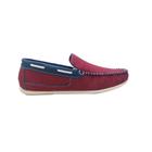 Mocassim Infantil Masculino Tipo Dock-Sider Vermelho Marsala-Liso Sola Borracha