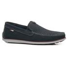 Mocassim Masculino Couro Slip On Marinho - Pegada Azul