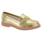 Mocassim Moleca 5666.106.27054 Loafer Metalizado Feminino