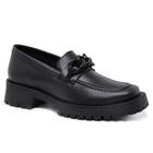 Mocassim Oxford Casual Feminino Corrente Trançada Calce Fácil Sola Tratorada