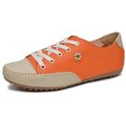 Mocatênis Feminino Top Franca Shoes Laranja e Bege