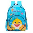 Mochila Baby Shark Azul Claro Infantil Creche Escolar Kids