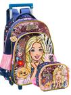 Mochila Barbie Brilho Pets Poliéster 41x30x15cm