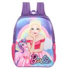 Mochila Barbie Meninas Original Unicórnio Princesa Alças Violeta