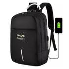 Mochila Bolsa Anti Furto Impermeável c/ Cabo USB Made Basics